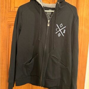 Workshop Republic Clothing Black Hoodie with Silver Graphic